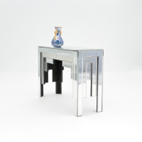 Art Deco ''Skyscraper'' Mirrored Sidetable